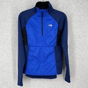 The North Face Womens Winter Warm Insulated Pullover Size S Blue 1/4 Zip Outdoor
